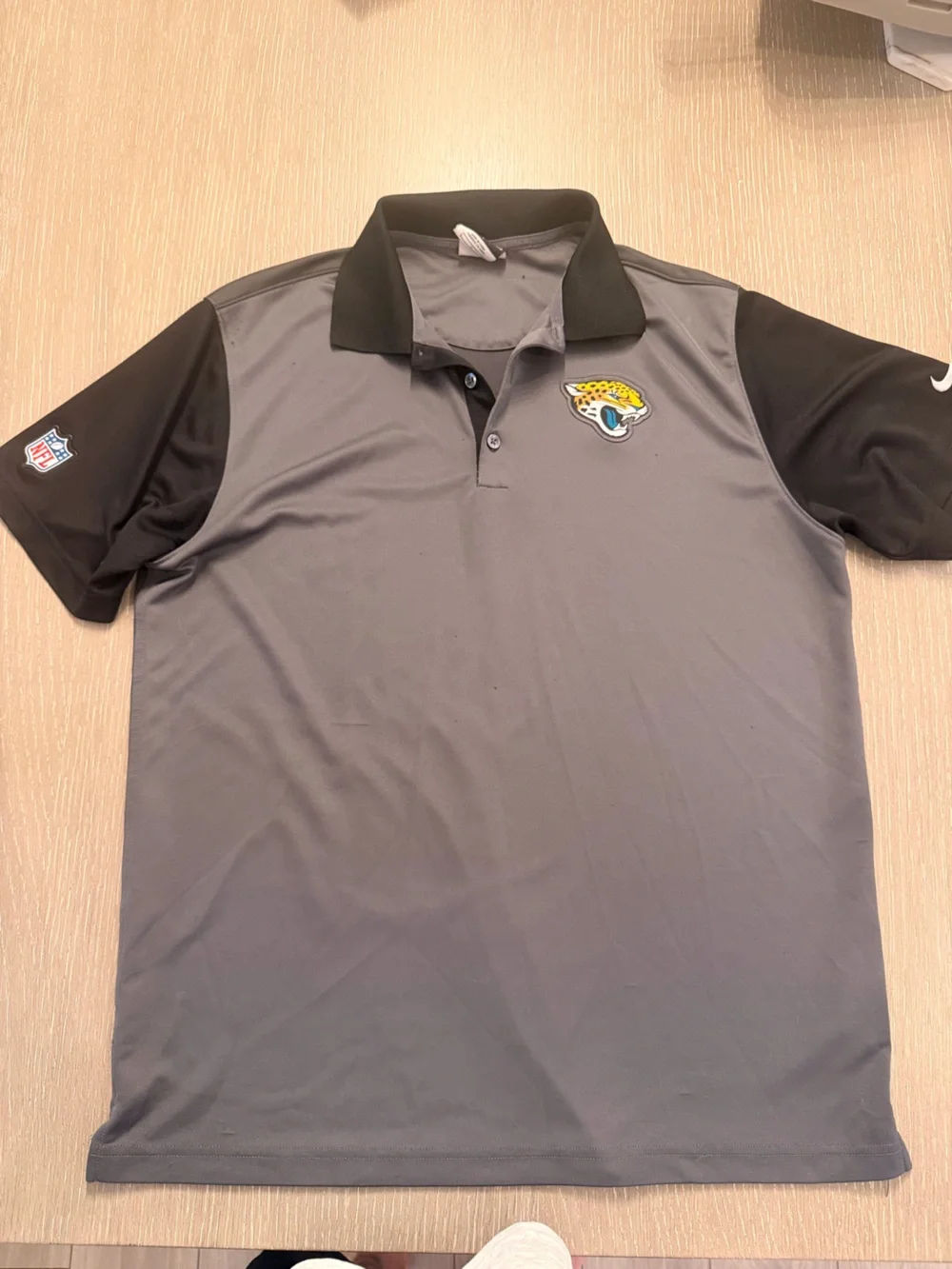 Nike Gray and Black Jacksonville Jaguars Polo